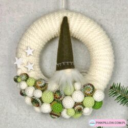 Wianek bożonarodzeniowy - Kolor Biało-Zielony