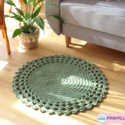 Dywan szałwiowy Bawełniany ze sznurka - Średnica 80 cm