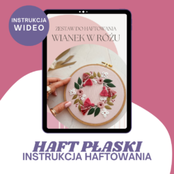 Haftowanie na tamborku instrukcja "Wianek w różu" - Wersja PDF - Okładka