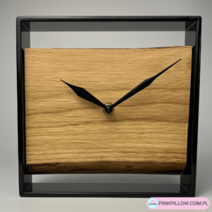 Kwadratowy zegar stojący – Drewno Dębowe – Wymiary 20 x 20 cm