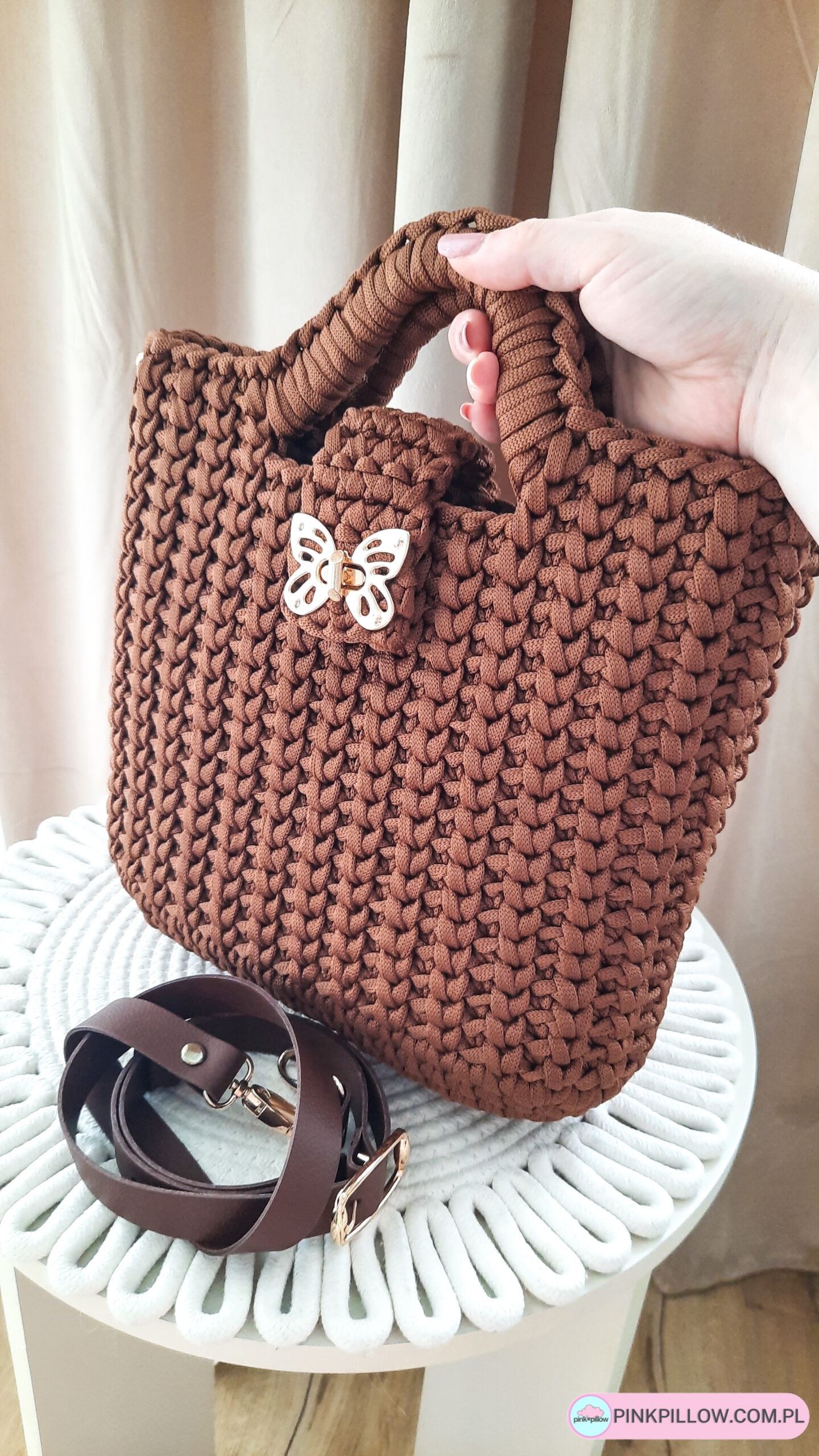 Szydełkowa Torebka Rękodzieło - Widok z bliska