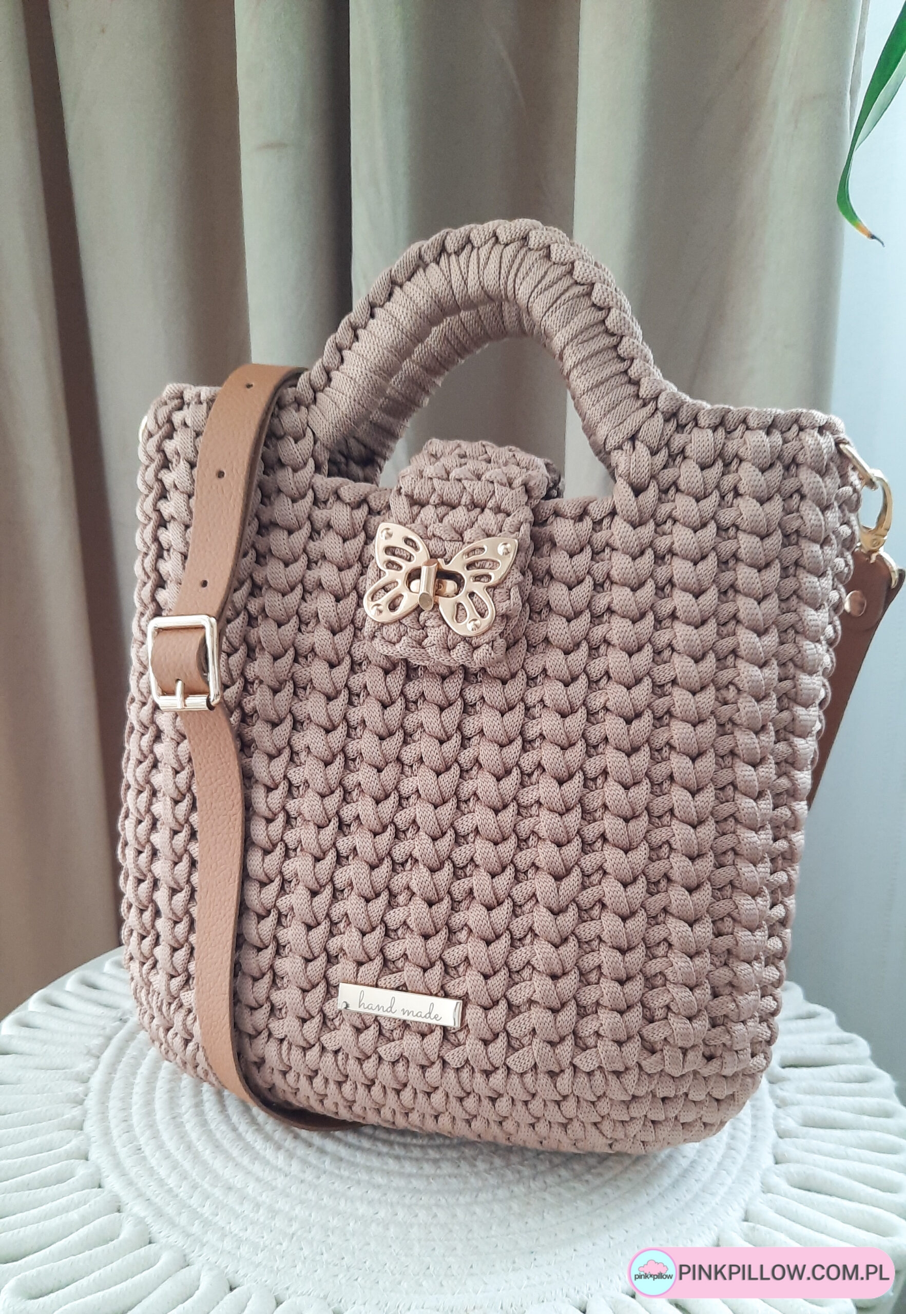 Torba Damska ze sznurka z Podszewką - Różne Kolory - obrazek 6