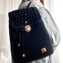 Plecak Handmade Damski ze sznurka z szelkami - Różne Kolory