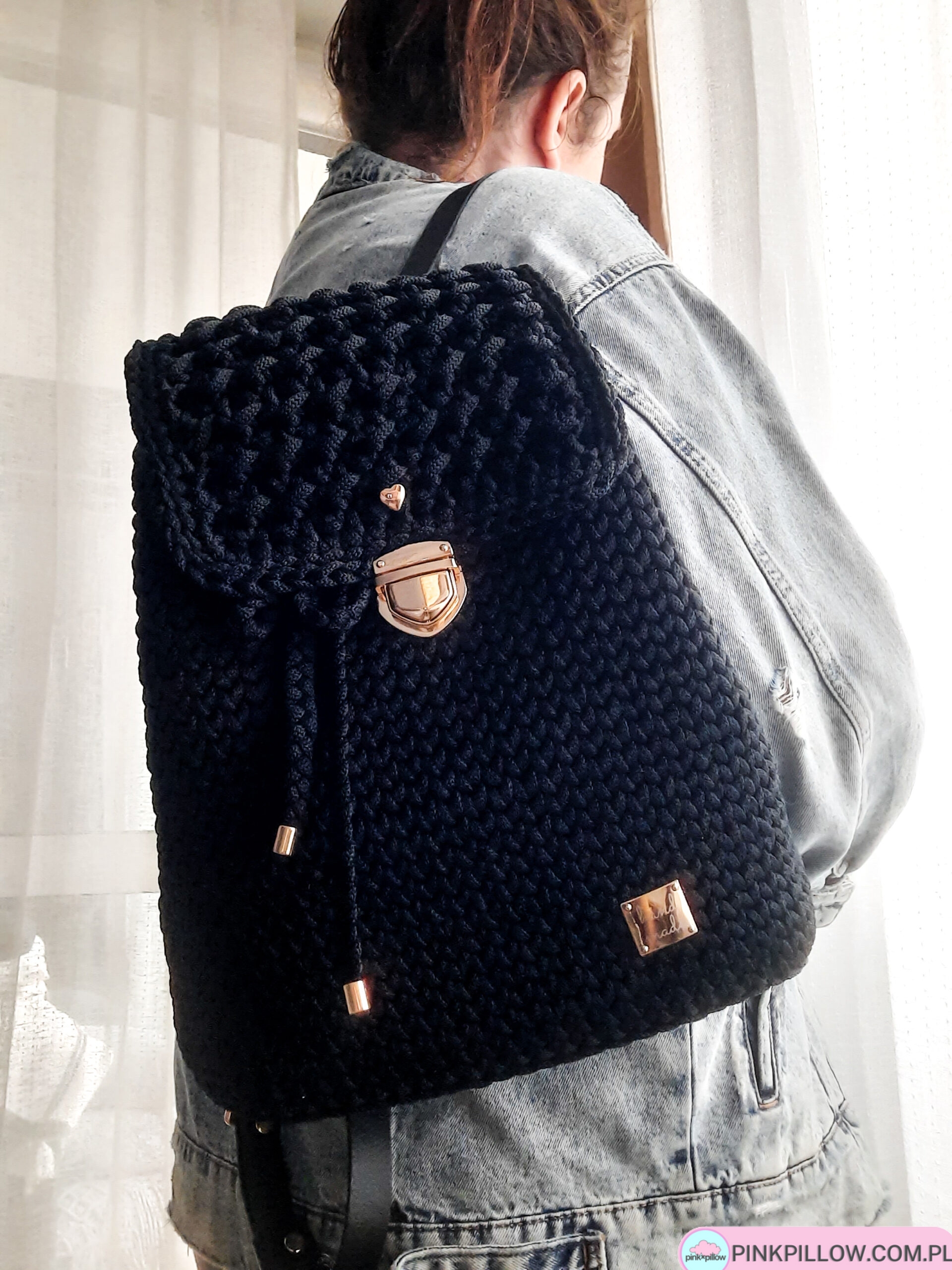 Plecak Handmade Damski ze sznurka z szelkami - Różne Kolory