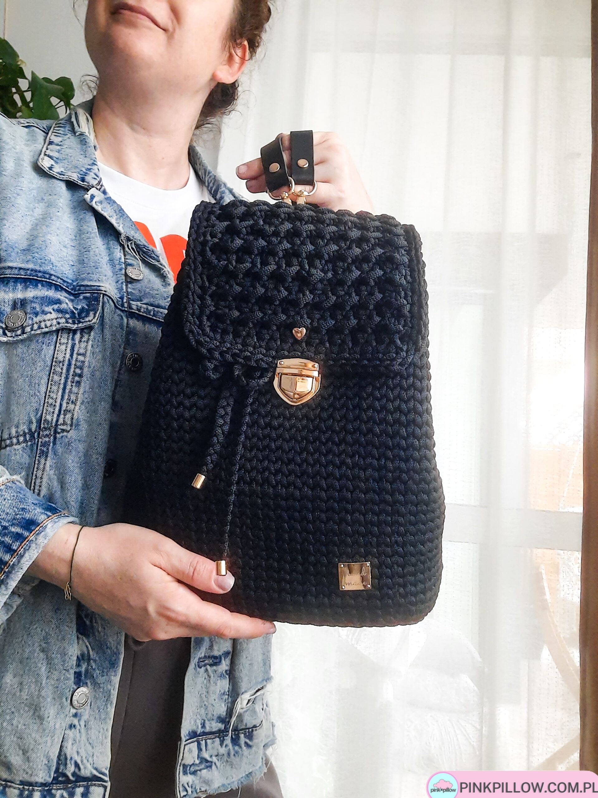 Plecak Handmade Damski ze sznurka z szelkami - Różne Kolory - obrazek 2