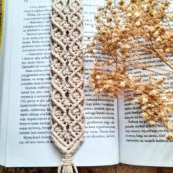 Zakładka Pleciona z Makramy do Książki - Kolor Beżowy