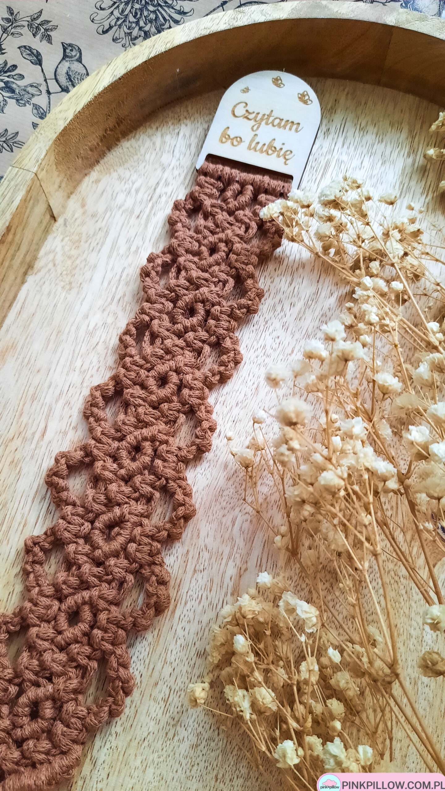 Pleciona Zakładka Makrama - Kolor Czekoladowy Brąz - obrazek 5