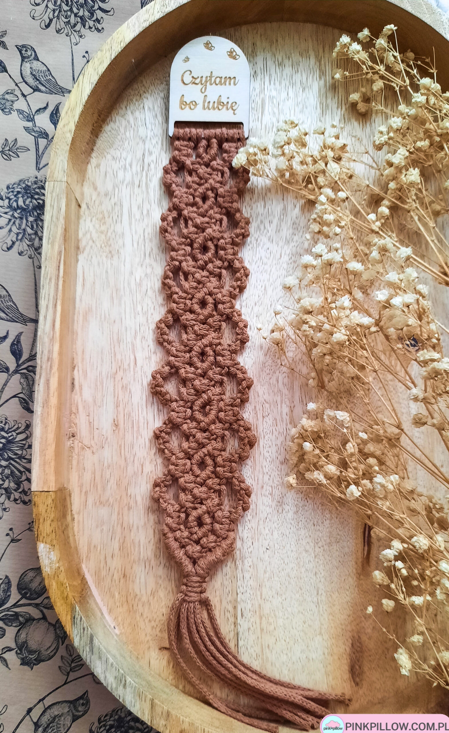 Pleciona Zakładka Makrama - Kolor Czekoladowy Brąz - obrazek 4