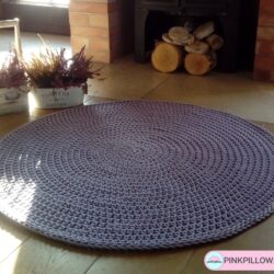 Dywan Fioletowy ze sznurka "Lavende" - Średnica 100 cm