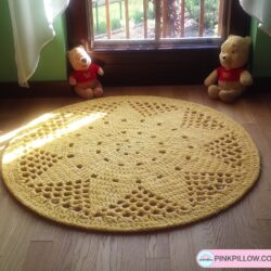 Dywan do Pokoju Dziecka "Słoneczko" - Kolor Żółty - Średnica 110 cm