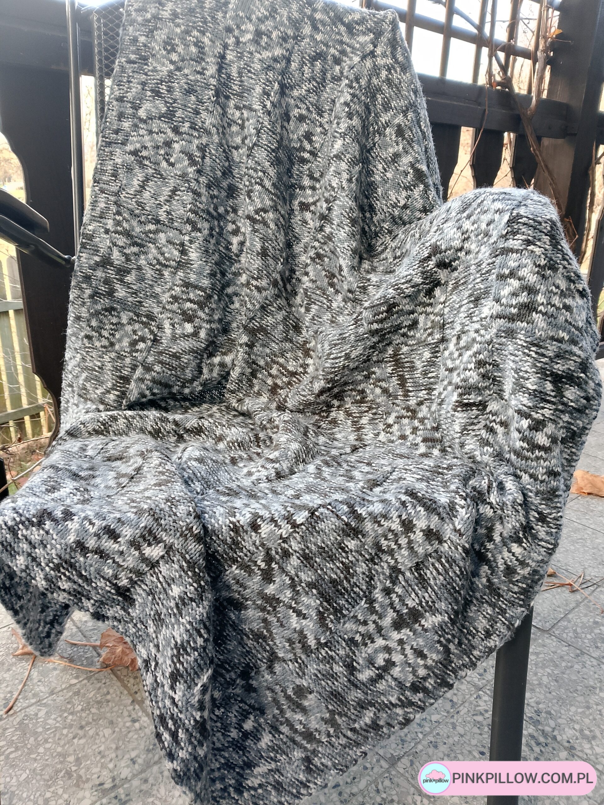 Koc Szary Melanż - Rozmiar 110x143 cm