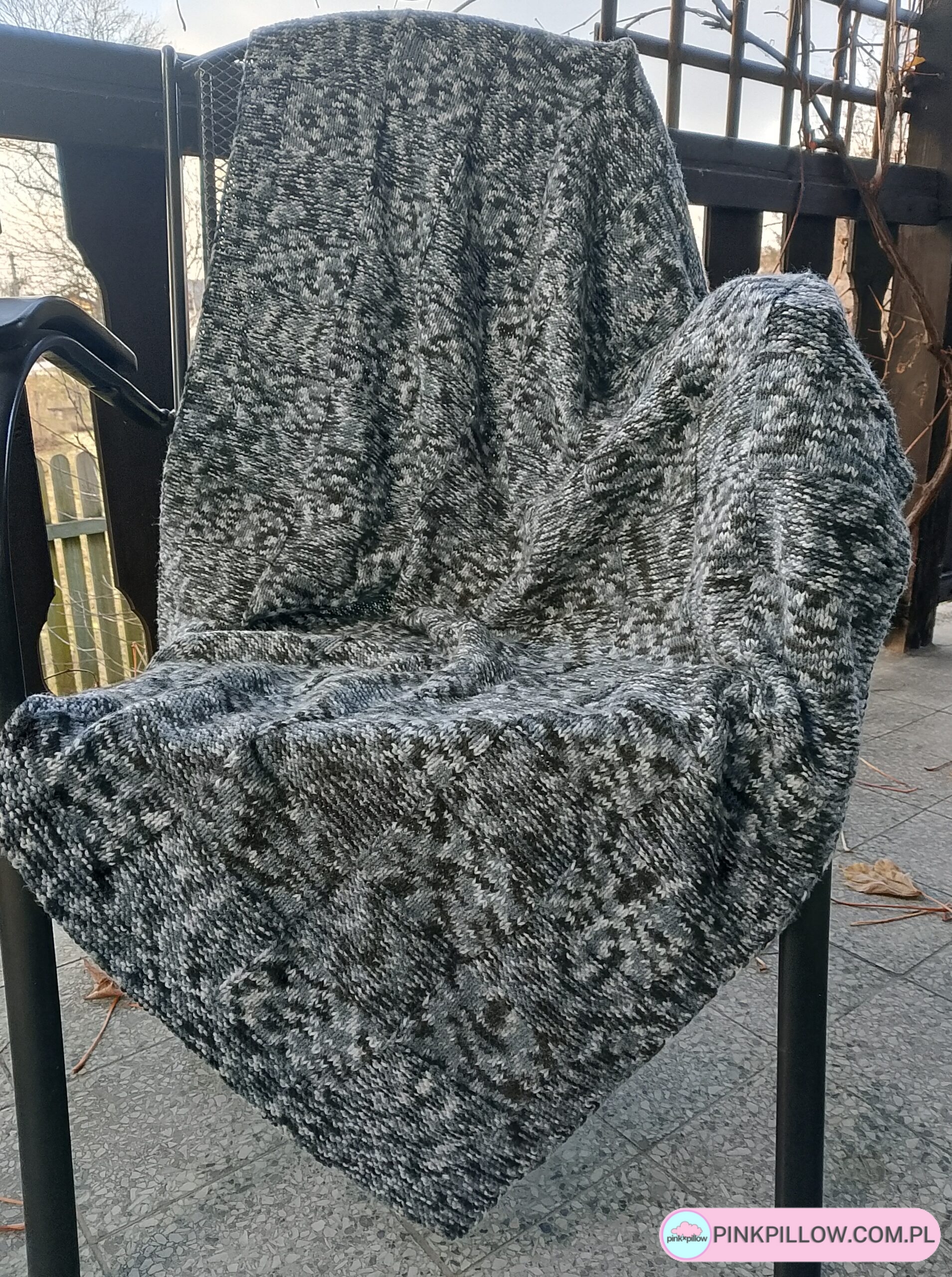 Koc Szary Melanż - Rozmiar 110x143 cm - obrazek 3