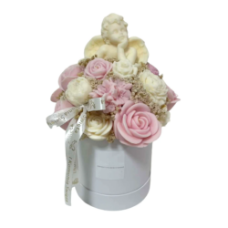 Komunijny Flower Box z wosku na Komunię Świętą