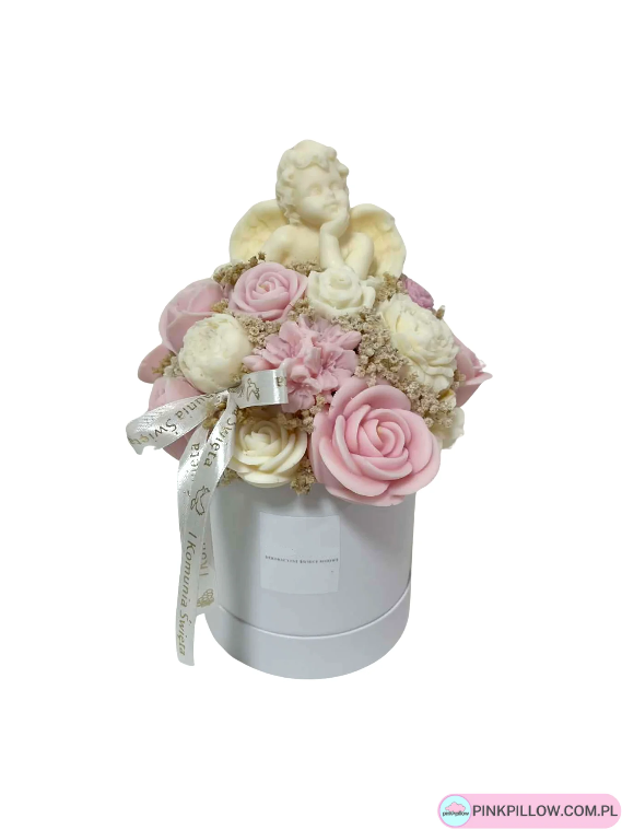 Komunijny Flower Box z wosku na Komunię Świętą