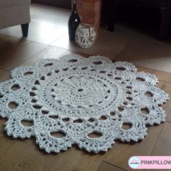 Dywan Naturalny Biała Lilia - Średnica 120 cm