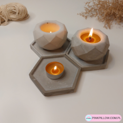 Betonowa Osłonka na świece z wkładem - Różne Kolory