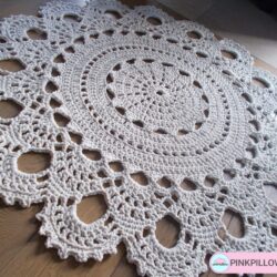 Dywan pod Stolik Kawowy "Lilia" w kolorze Ecru - Średnica 130 cm