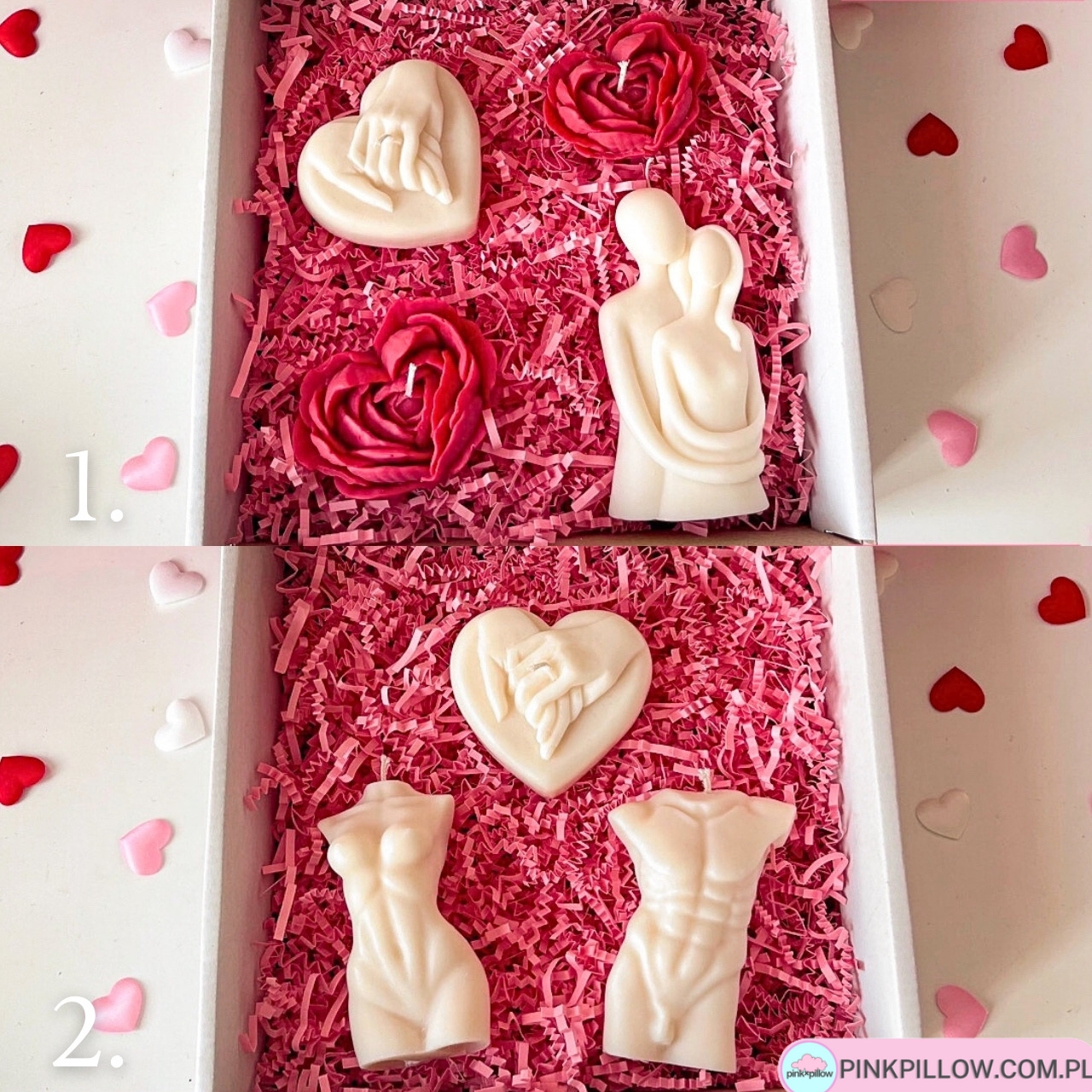 Świece sojowe Walentynkowe Zestaw - Różne Warianty