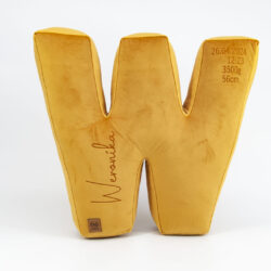 Poduszka Litera z Metryczką i Imieniem - Różne Kolory i Litery