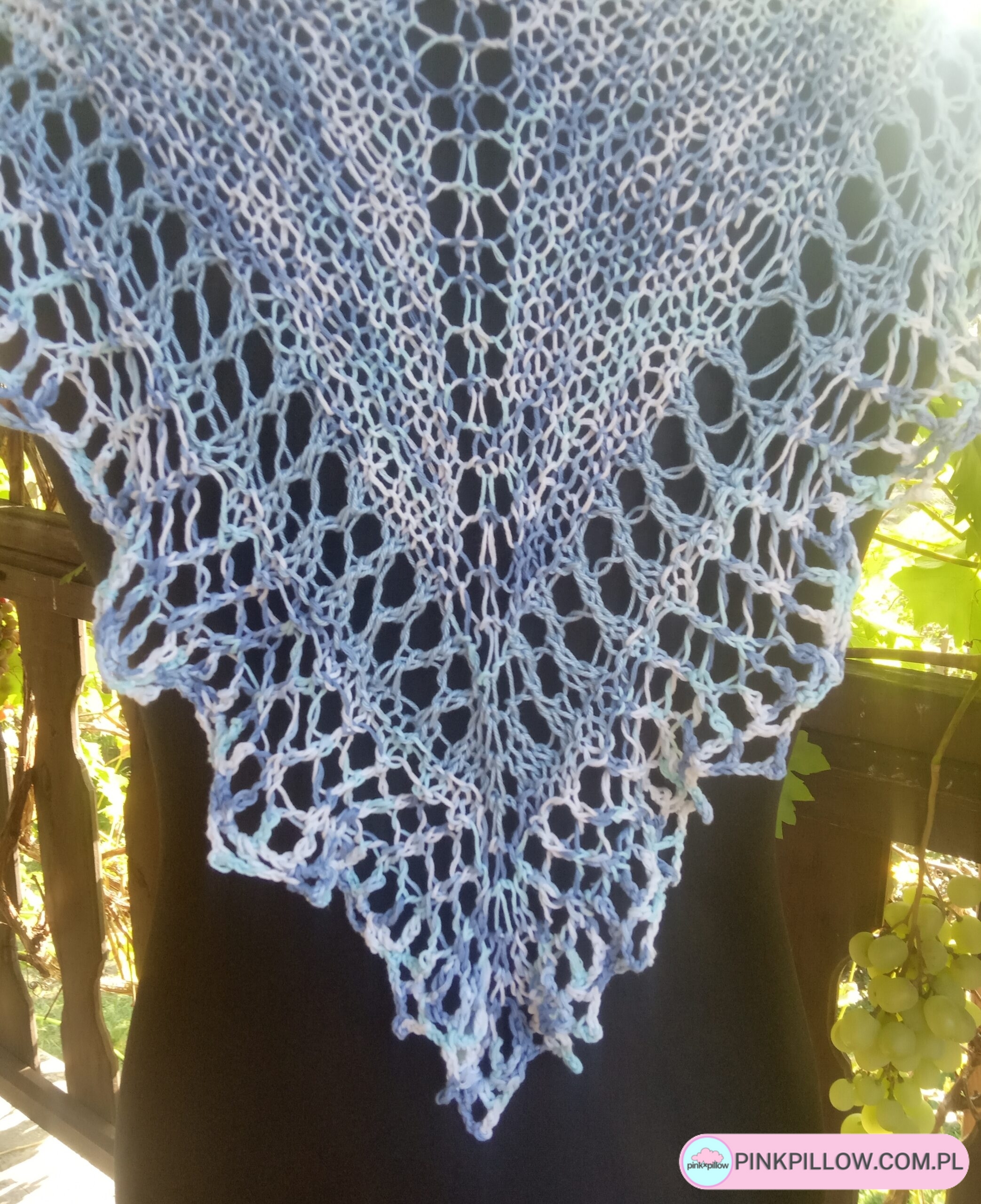 Chusta bawełniana na drutach - Widok z bliska splotów