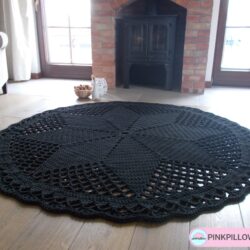 Duży Czarny Dywan "Dace Black" - Średnica 180 cm