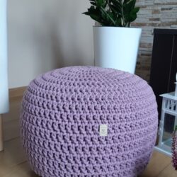 Dziergane pufy ze sznurka - Duża