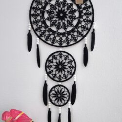 Łapacz snów z Chwostami - Długość 60 cm - Kolor Czarny