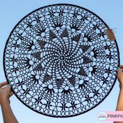 Rozeta na szydełku "Wzór 5" - Średnica 50 cm - Różne Kolory