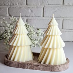 Dekoracyjna Świeca na święta Choinka Ryflowana