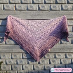Chusta Trójkątna na szydełku "Słonecznica" - Kolor Róż i Francuski Fiolet