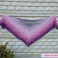 Chusta ręcznie robiona na szydełku "Bożenka" - Kolor Szara Śliwka