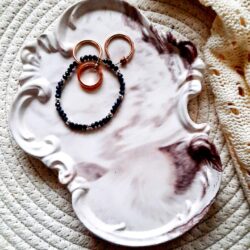 Ozdobna Tacka Vintage - Efekt Marble Brąz (a'la Marmur)