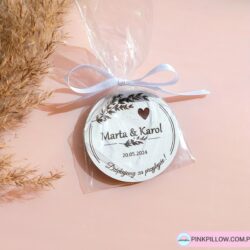 Grawerowane Magnesy dla gości Weselnych - Personalizowane - Przystrojenie na Prezent