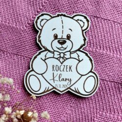 Podziękowania dla gości na Roczek, Urodziny, Chrzest - Wzór Miś