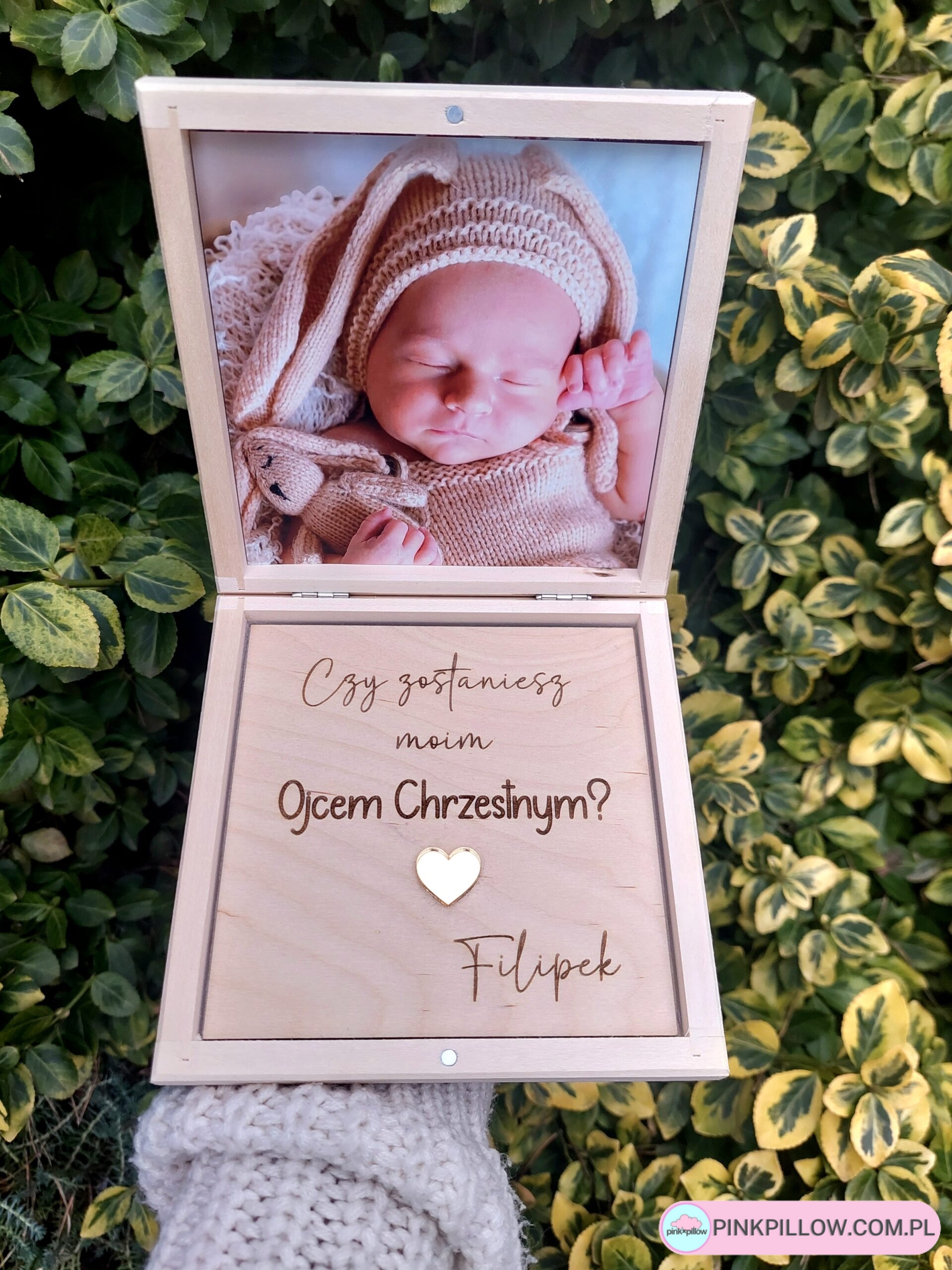 Drewniane pudełko ze zdjęciem "Prośba o zostanie Chrzestną / ym" - obrazek 6