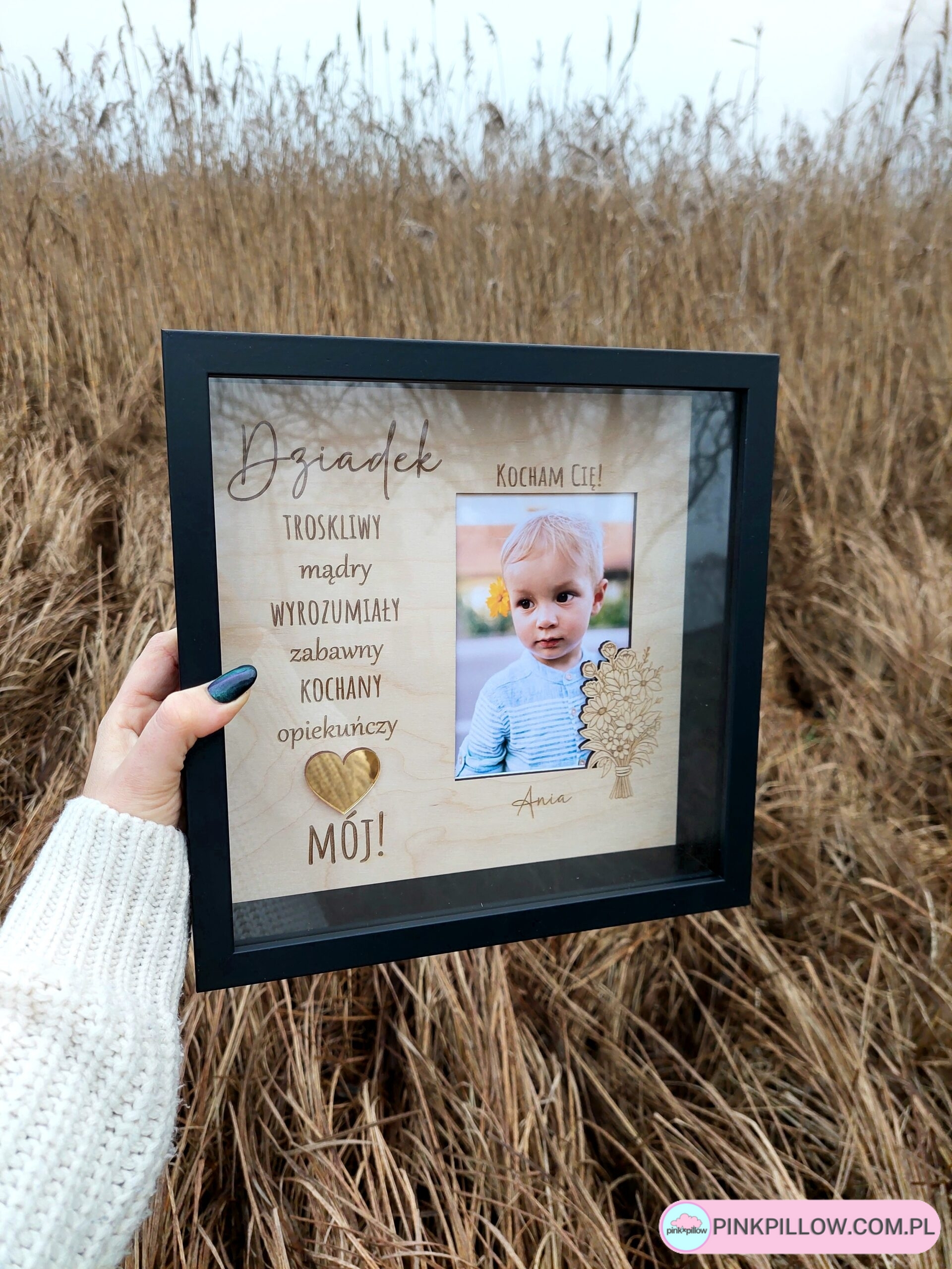 Personalizowana ramka obrazek ze zdjęciem na dzień babci i dziadka