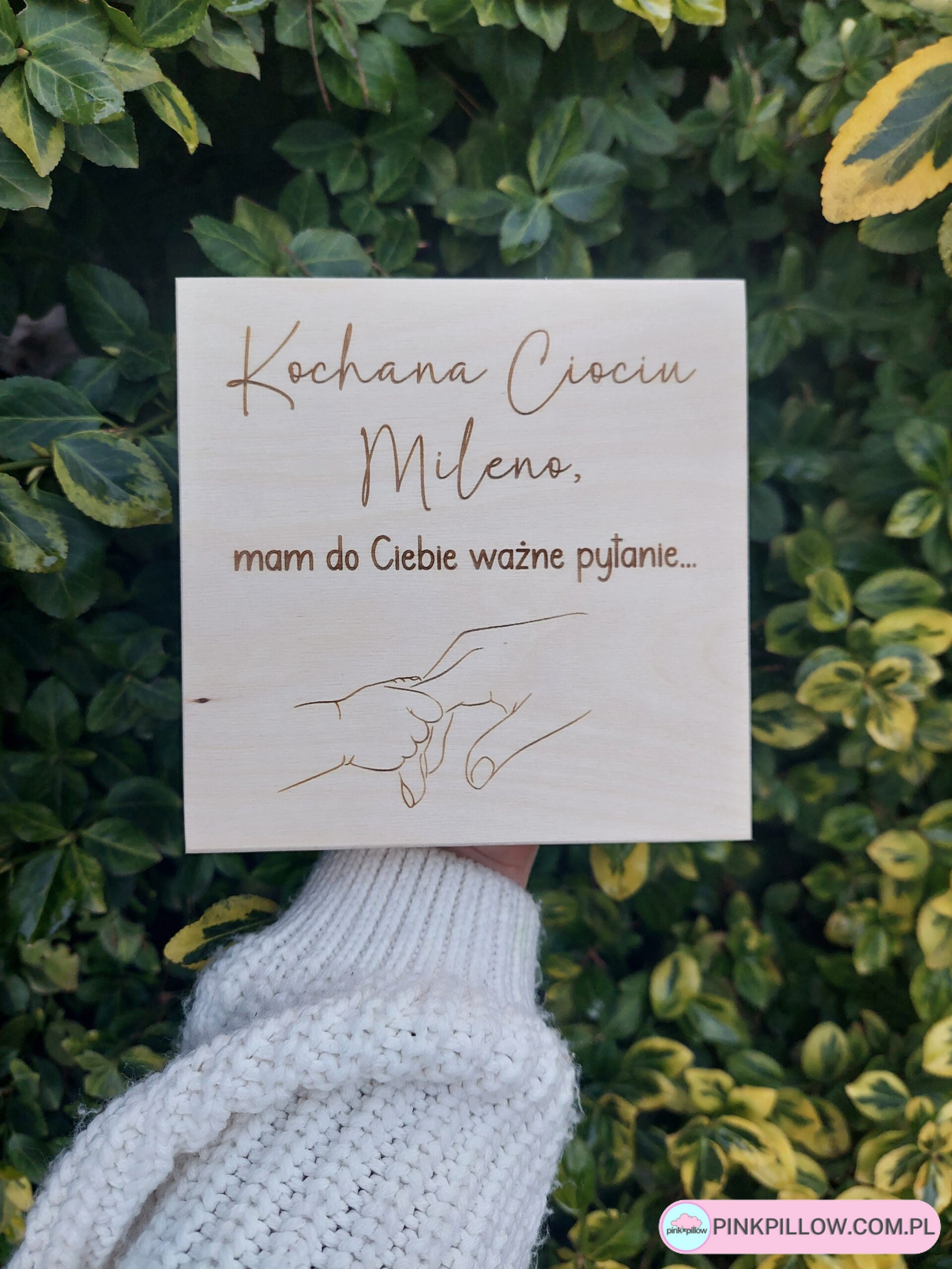 Drewniane pudełko ze zdjęciem "Prośba o zostanie Chrzestną / ym" - obrazek 3