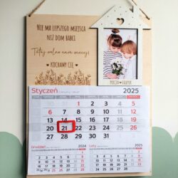 Kalendarz na Dzień Babci i Dziadka drewniany ze Zdjęciem - Różne Wzory