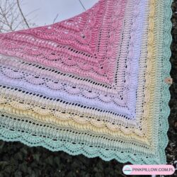 Chusta szydełkowa Inverno Gisella - Kolory Róż, Śmietanka, Wanilia, Pistacja