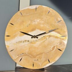 Zegar ścienny Glamour Złoty z żywicy - Średnica 40 cm