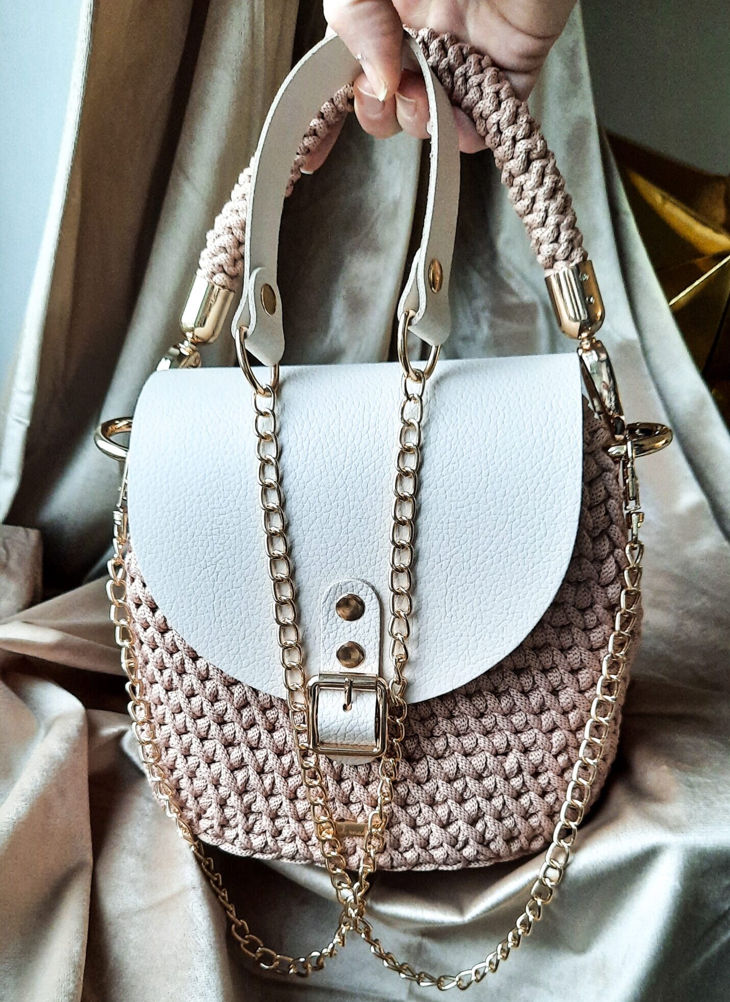 Torebka Damska mała Elegancka "Hannah" ze Skórą naturalną