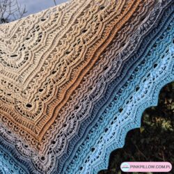 Elegancka Chusta damska "Let it snow" na szydełku