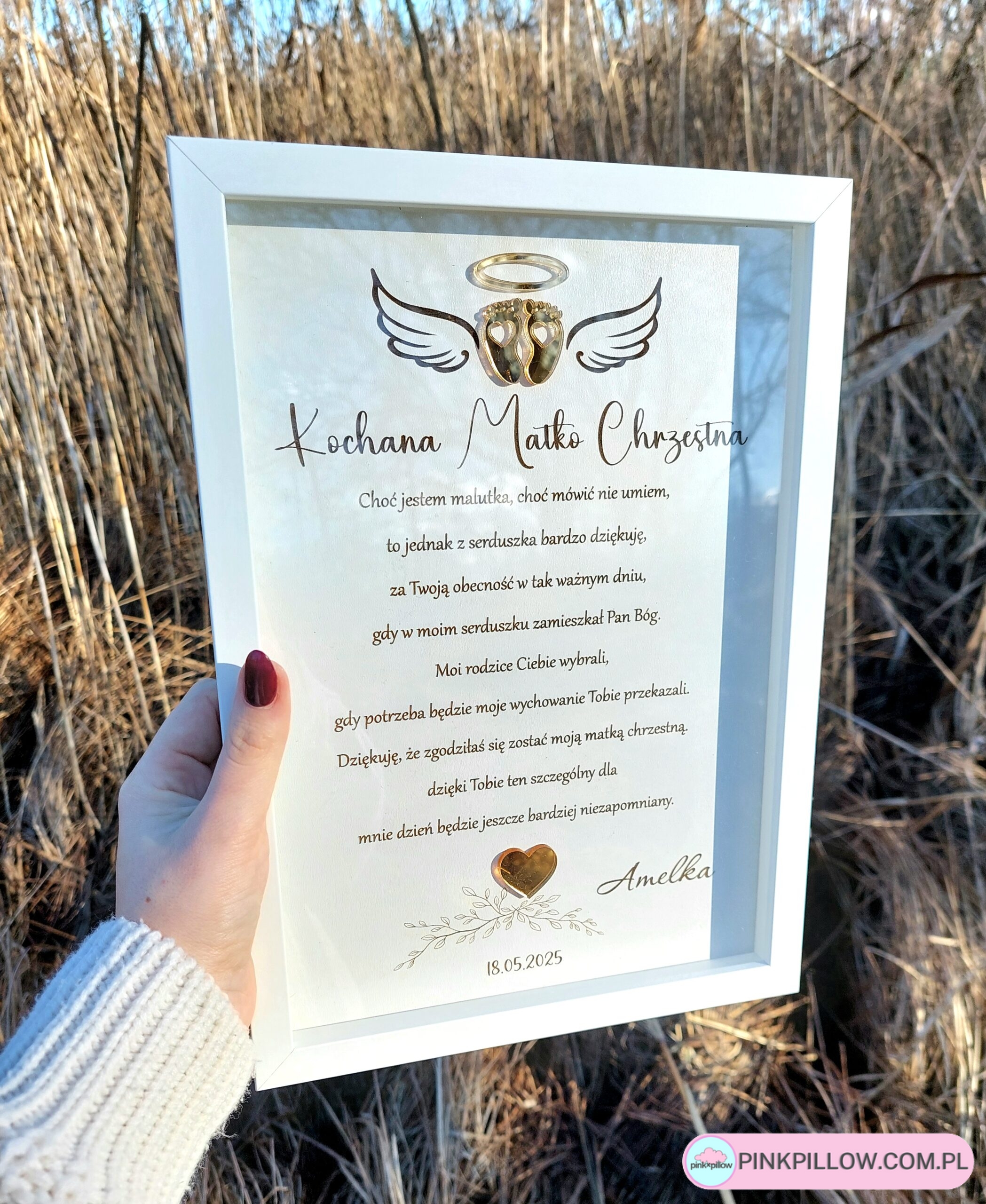 Oryginalne Podziękowania dla Chrzestnych - na komunie, chrzest - obrazek 3