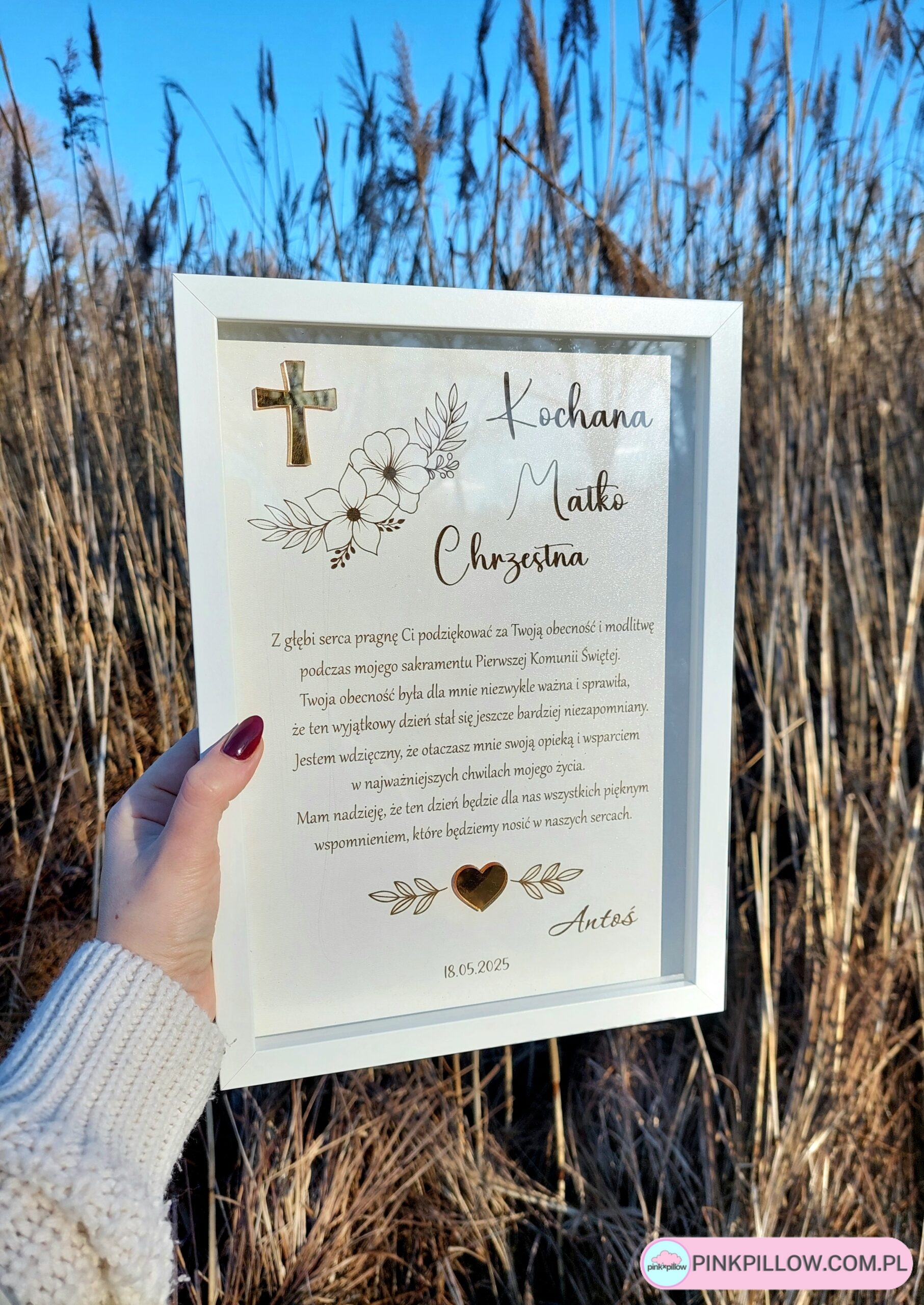 Oryginalne Podziękowania dla Chrzestnych - na komunie, chrzest - obrazek 2