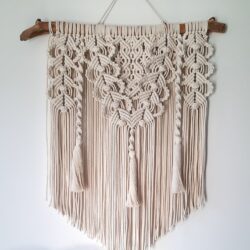 Wisząca Makrama na ścianę Boho - Tworzona ręcznie ze sznurka