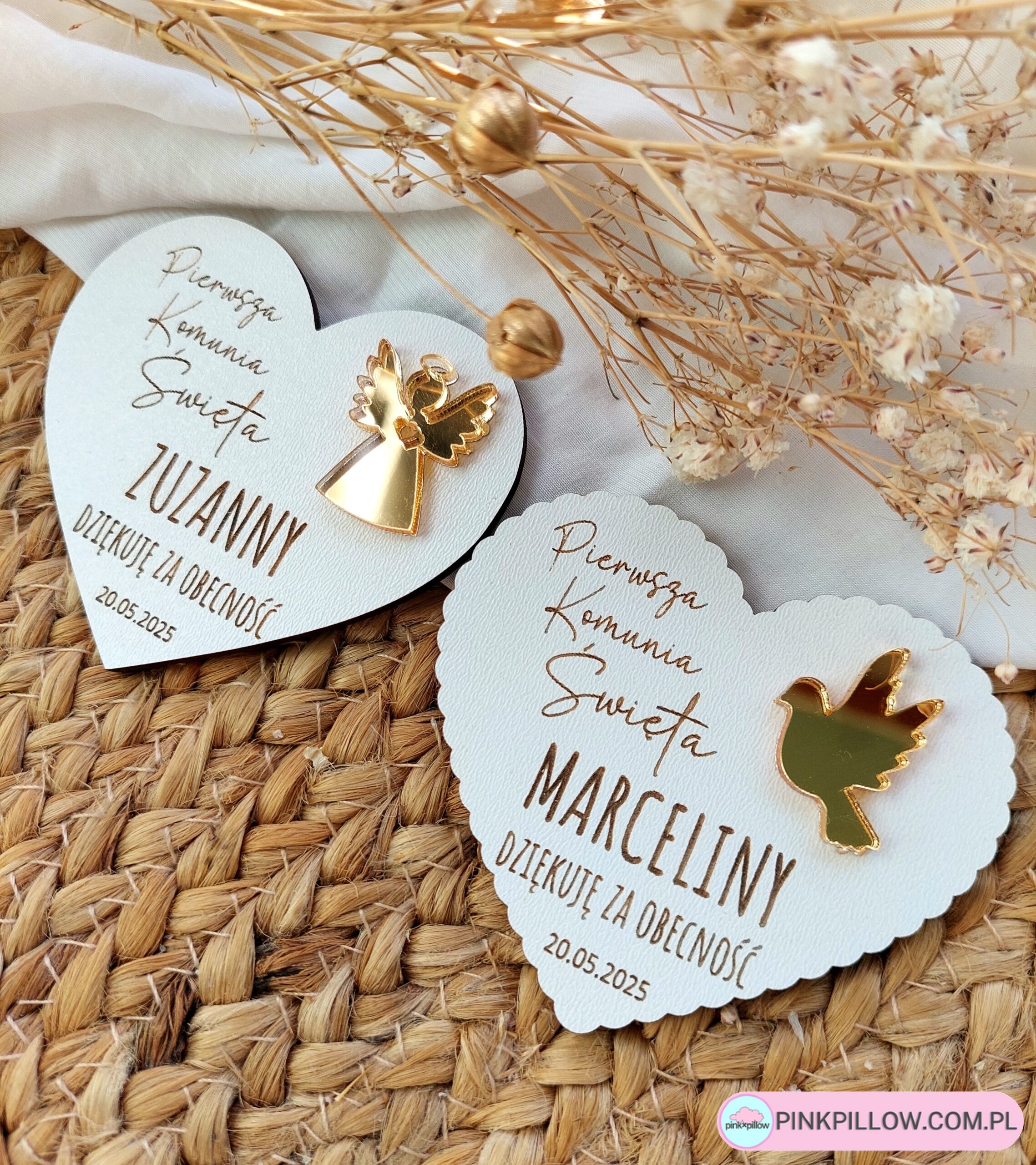 Grawerowane Podziękowania dla gości na Komunię Świętą - Magnes