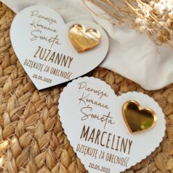 Grawerowane Podziękowania dla gości Komunia Magnes