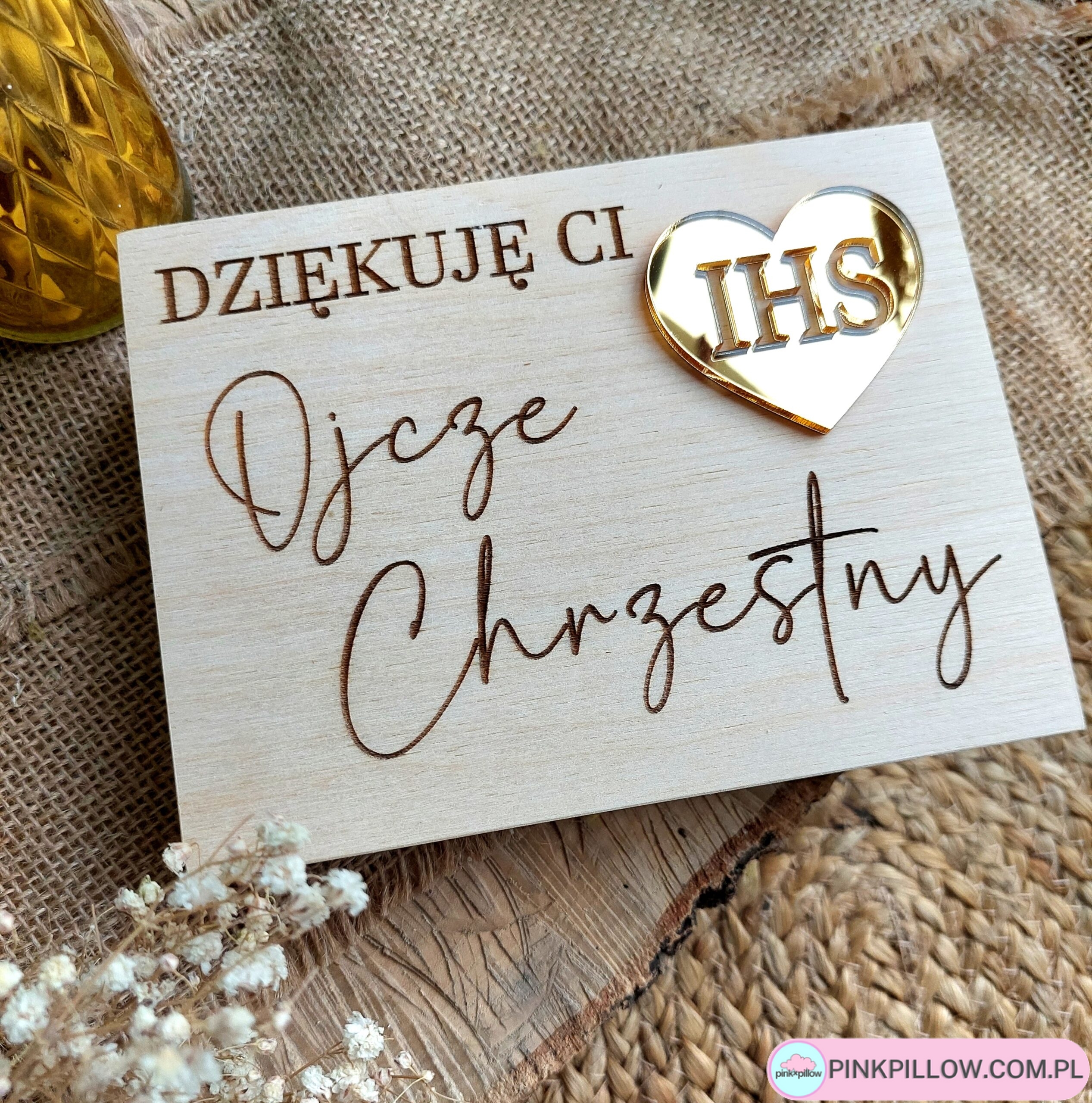 Podziękowanie Dla Rodziców Chrzestnych/Dziadków z różańcem - obrazek 3