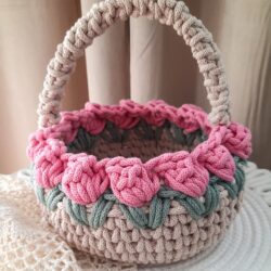 Koszyk na Święconkę Wielkanocną ze sznurka