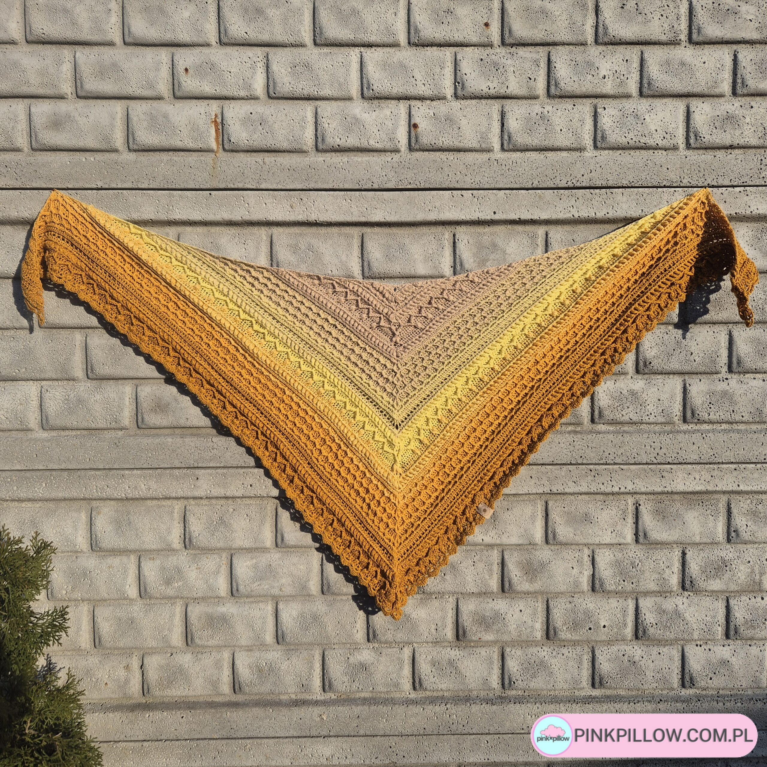 Chusta "Aries" trójkątna ze sznurka - Szeroka 180 cm